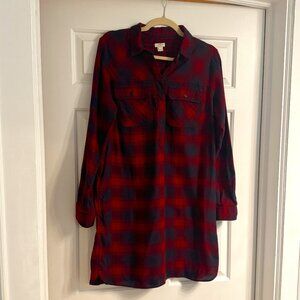 J.Crew Plaid Flannel Shirtdress